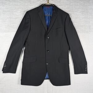 Billy London Suit Jacket Mens 42L Black Pinstripe 3 Button Blazer